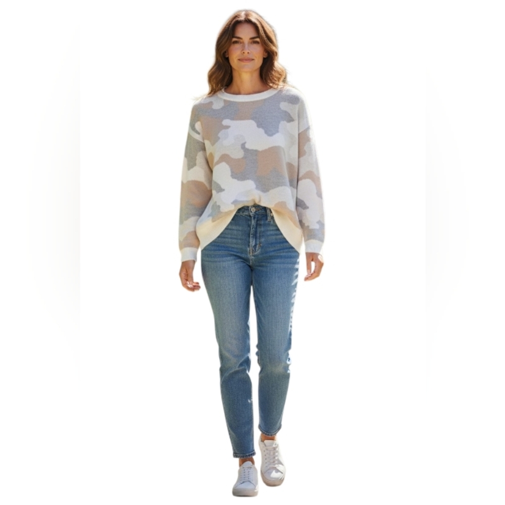 Verve Ami Women's Crewnweck LS Sweater Desert Camo Size XL